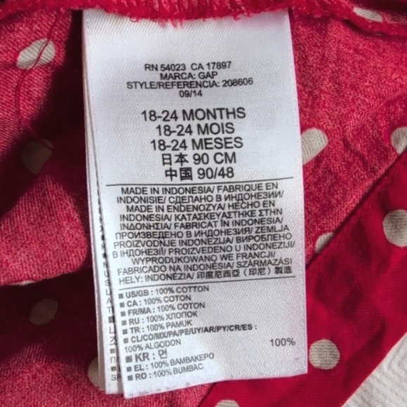 babyGap red dotted cotton twill swing peasant blouse 18-24 months baby girl - Picture 4 of 7